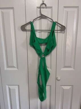 Riot Swim Kenya One Piece Keyhole Cutout  Emerald Green Swimsuit Medium
